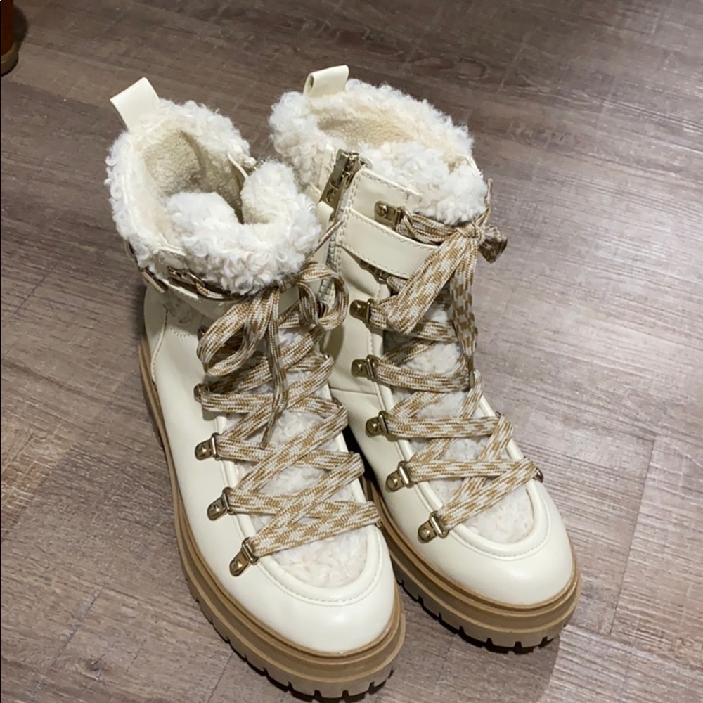 Circus by Sam Edelman lace up boots with fur
